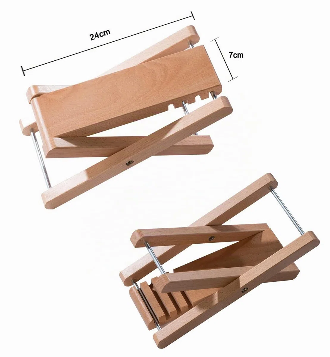 Rayzm Gitarren Fußhocker aus Holz, Klassische Höhenverstellbare Fußablage mit Vier Einstellbaren Stufen, Holzschemel für Banjo und Gitarre