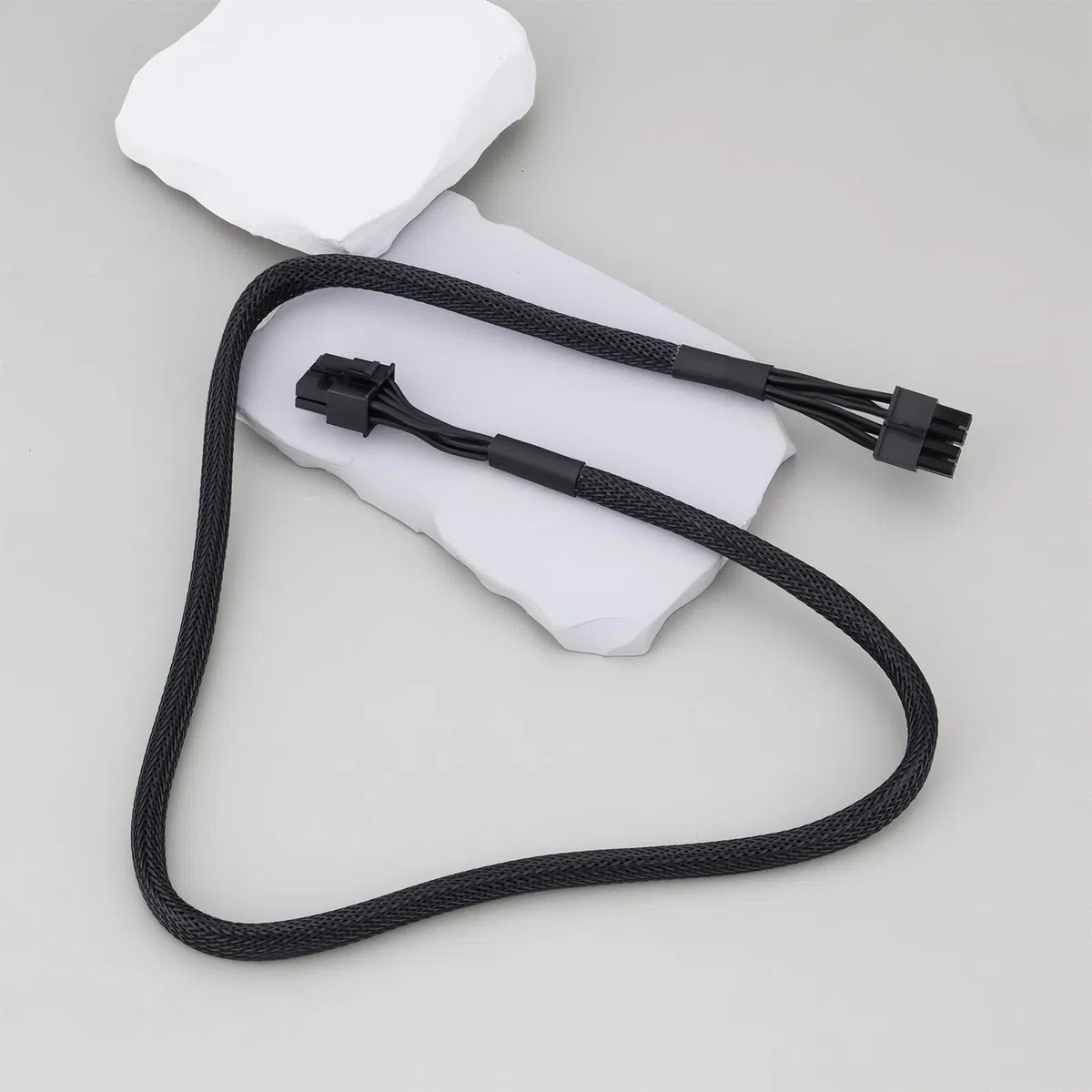 Create idea Modulares Stromkabel, 8-poliges Netzteil auf Dual-4+4-poliges CPU-Stromkabel, kompatibel mit Asus Rog Thor, 70 cm