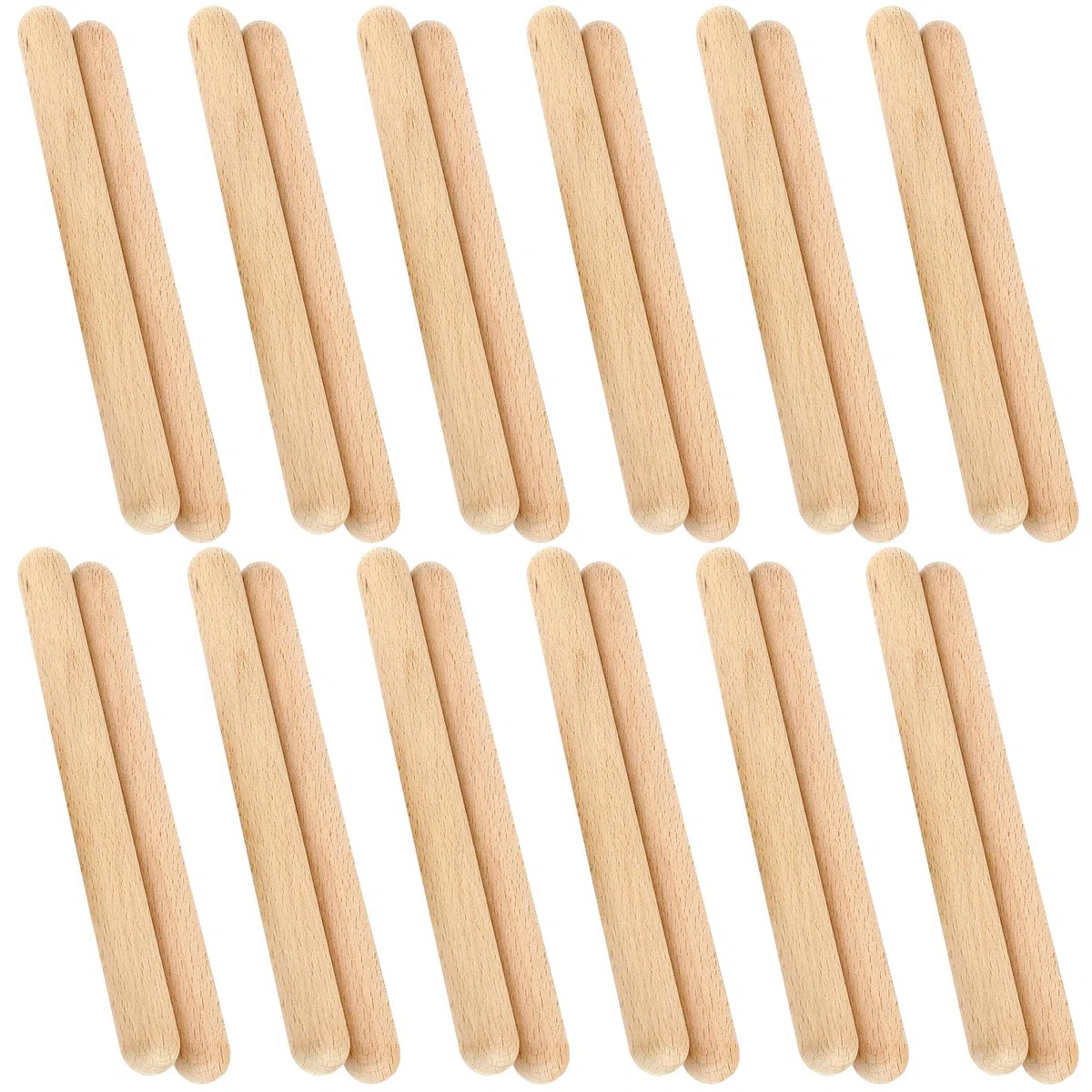 24 Stück Holz Klanghölzer 20cm Lang, Klangholz Instrument, Klangstäbe Holz Rhythmusstöcke, Rhythmus Sticks, Klanghölzer Set für Anfängers, Bands, Profis