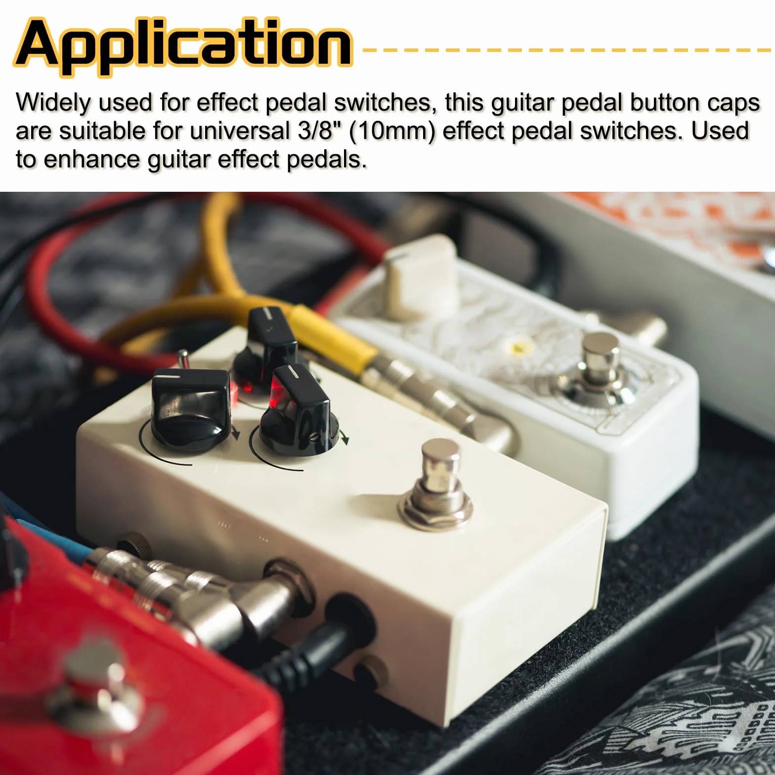 QUARKZMAN 12 Stück Gitarren Fußschalter Abdeckungen 10mm ID 24mm OD Aluminiumlegierung Effektpedal für E-Gitarre Footswitch Kappe Tasten Silber