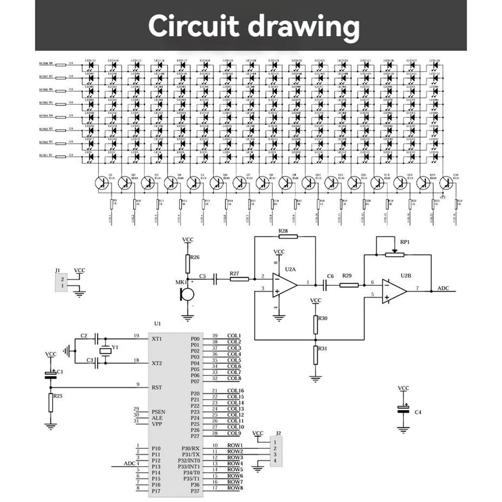 DIY Sound Control LED Musik Elektronik-Kits Audiofrequenzanzeige PCB Lötprojekt Praxis DIY Elektronik-Kit