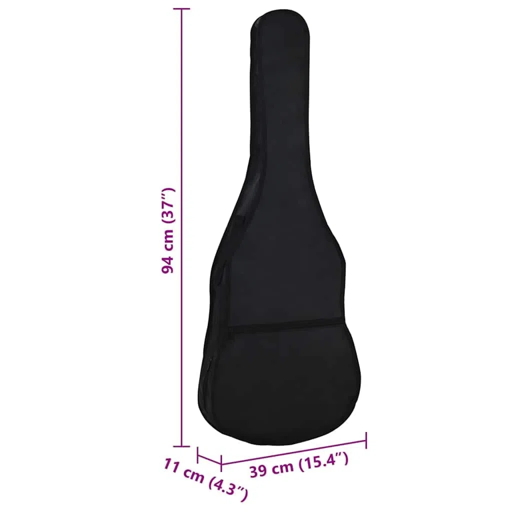 vidaXL Gitarrentasche für 3/4 (36") Klassikgitarre Gitarre Gitarrenhülle Hülle Klassikgitarrentasche Gitarrenzubehör Schwarz 94x35cm Stoff