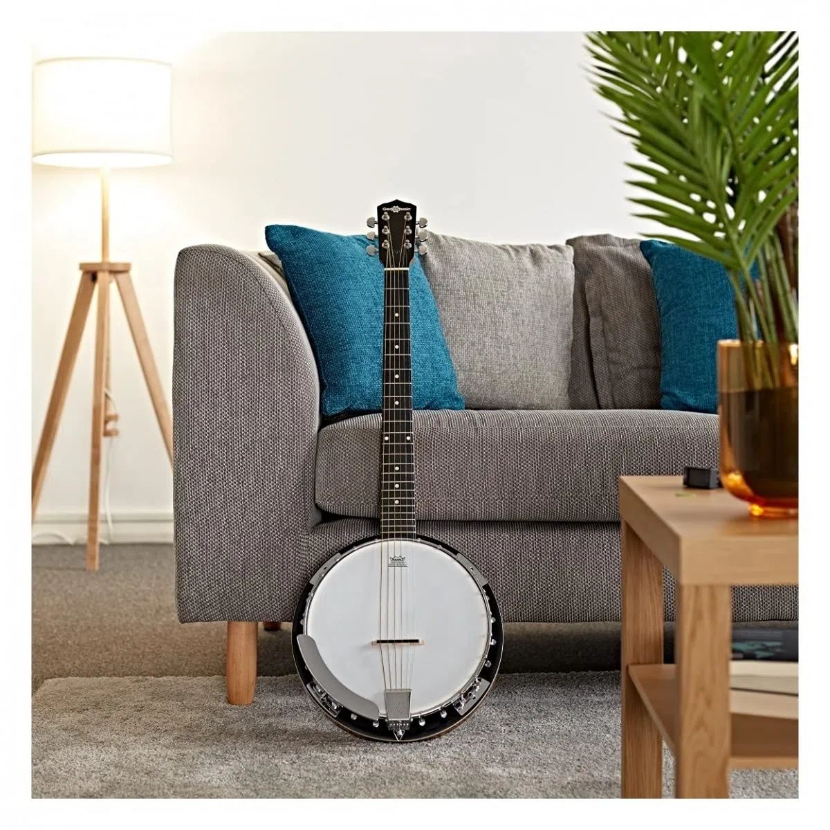 Gear4music Gitarrenbanjo - 6-saitiger geschlossener Mahagoni-Boden