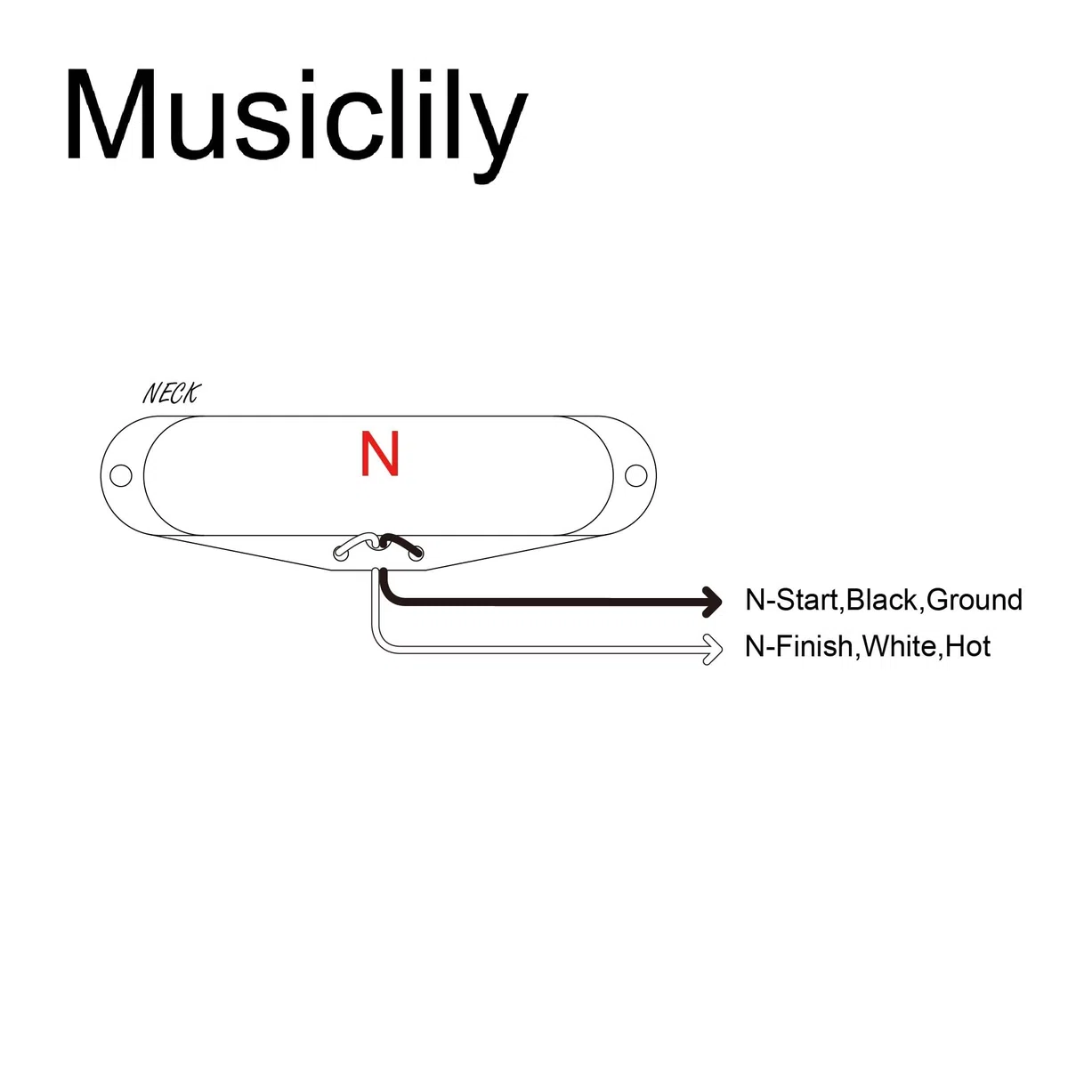 Musiclily Pro TL-60S Alnico 5 Single Coil Tonabnehmer Hals Pickup für Tele Style E-Gitarre, Chrom