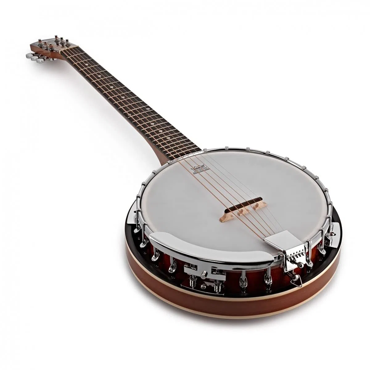 Gear4music Gitarrenbanjo - 6-saitiger geschlossener Mahagoni-Boden