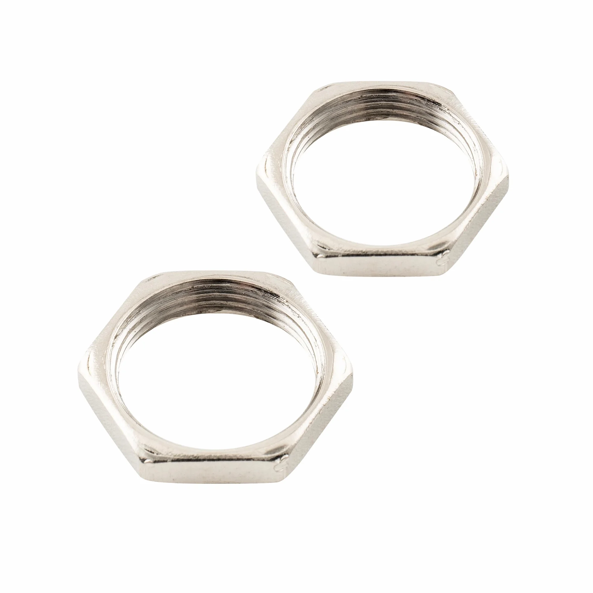Musiclily Pro M12x0,75 Stahl Buchse Sechskant Mutter für Metrische E-Gitarre Bass Zylinder Klinkenbuchse, Nickel(10 Stück)
