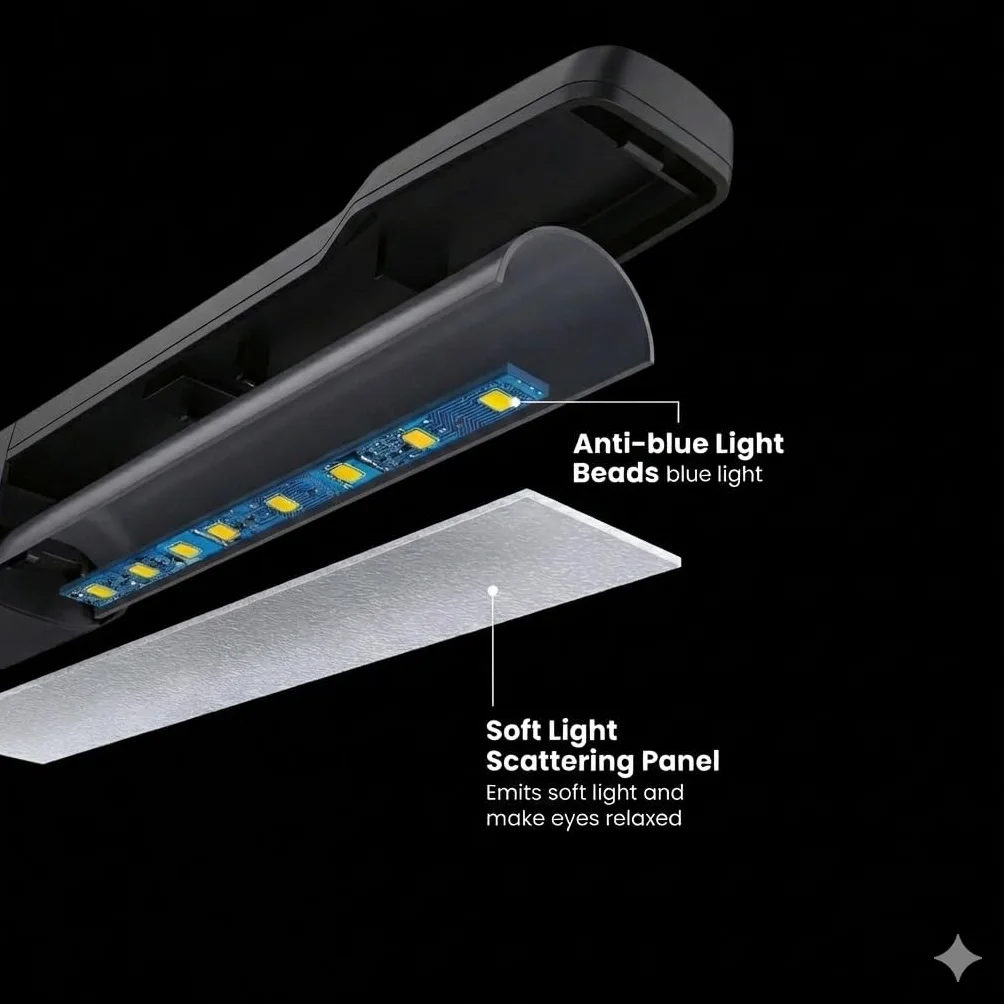 Infitronic LED Notenpultleuchte mit Clip – 10 LEDs, Tageslichtweiß 6500K, über 1000 Lux – 2 Helligkeitsstufen, Dual-Power (Batterie & Netzteil) – Inkl. EU-Netzteil & Tasche – Schwarz