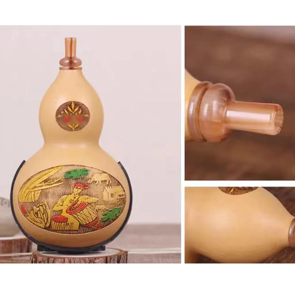 Ebenholzkürbisseide Professionelle Spielübungsunterhaltung Hulusi C Unten B Musikinstrument Anfänger Kürbisseide Geschenk Für Kinder Und Erwachsene (Color : Black_G-key)