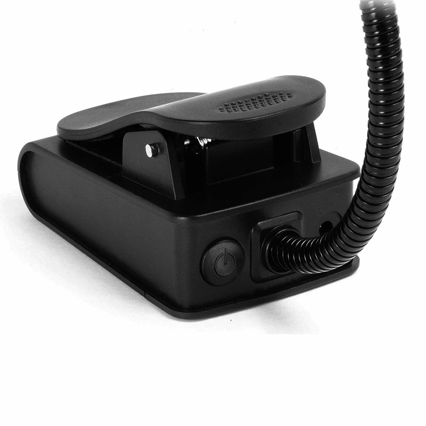 Infitronic LED Notenpultleuchte mit Clip – 10 LEDs, Tageslichtweiß 6500K, über 1000 Lux – 2 Helligkeitsstufen, Dual-Power (Batterie & Netzteil) – Inkl. EU-Netzteil & Tasche – Schwarz