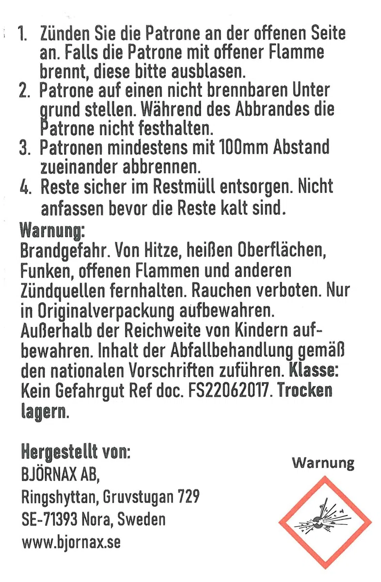 KLIMA Björnax AB Rauchpatronen AX-18 gelb 5 Stück