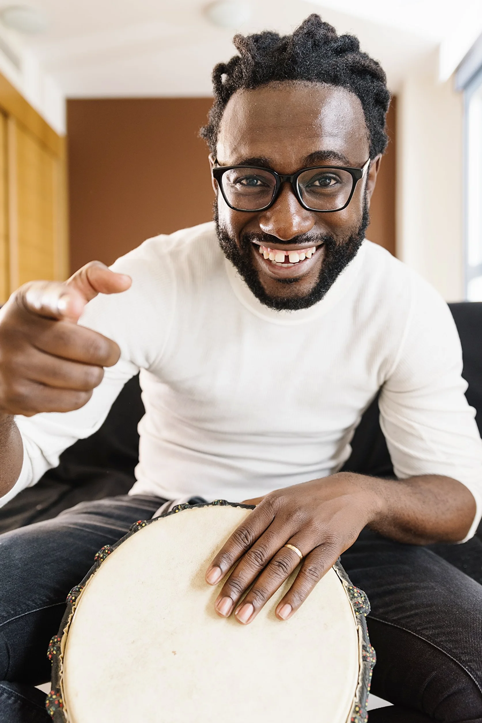 20cm Djembe Bongo Drum Trommel für kleine Kinder Handarbeit Afrika Schnitzerei (Klein Kinder 2-3 Jahre)