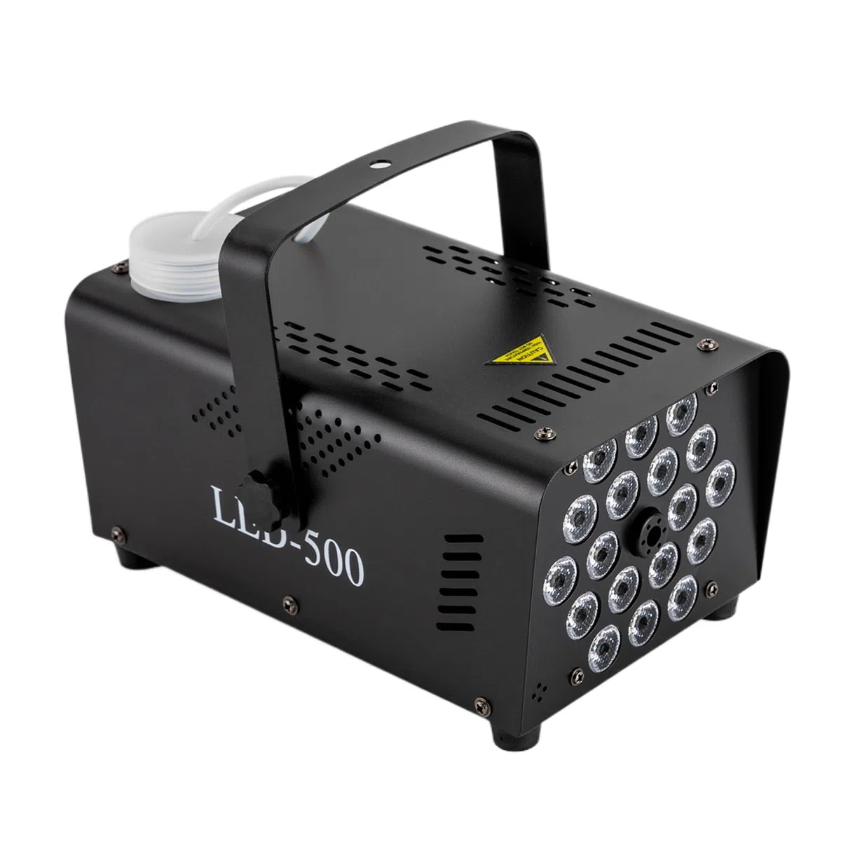 Nebelmaschine Mini Disco Rauchmaschinen mit 18 LED RGB Party Lichtern, 500W und 2500CFM mit 2 Funkfernbedienungen für DJ Bar Weihnachten Halloween Show Club Karaoke Zubehör