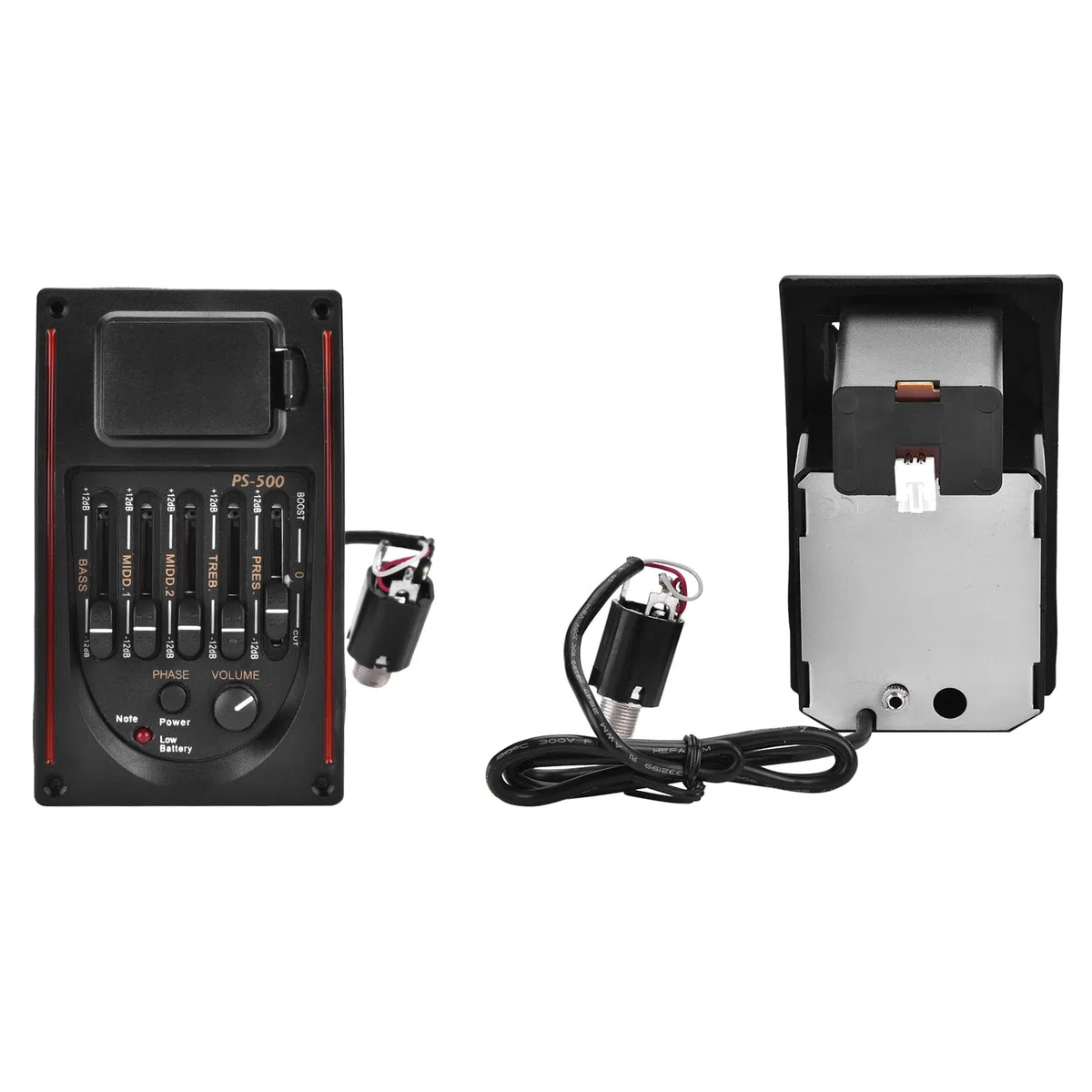 Gitarrenvorverstärker, Digitaler Tuner, Equalizer, Digitaler Tuner-Tonabnehmer, Equalizer, Akustikgitarren-Tonabnehmer, EQ PS-500, 5-Band-Equalizer-Tonabnehmer für Akustikgitarre