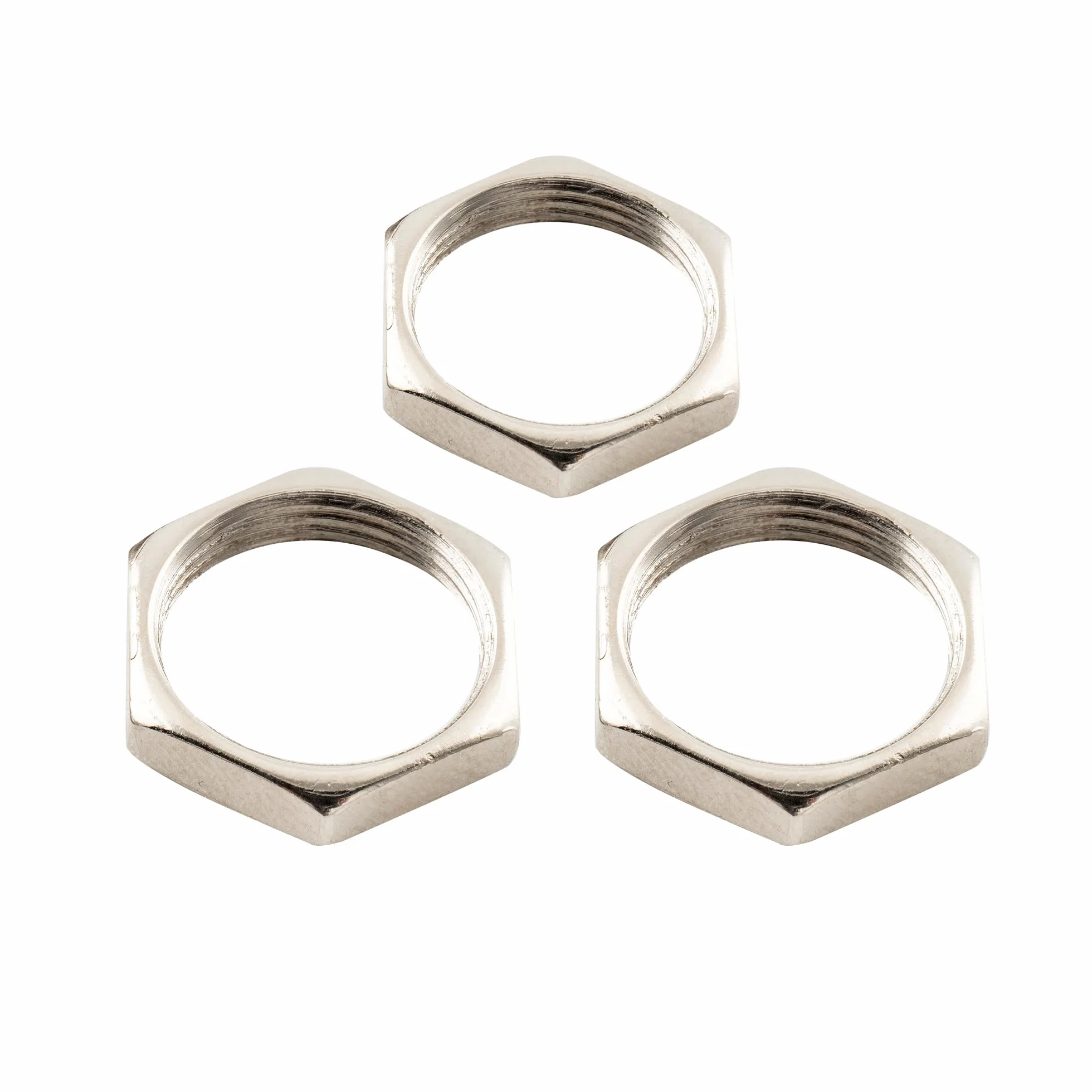 Musiclily Pro M12x0,75 Stahl Buchse Sechskant Mutter für Metrische E-Gitarre Bass Zylinder Klinkenbuchse, Nickel(10 Stück)