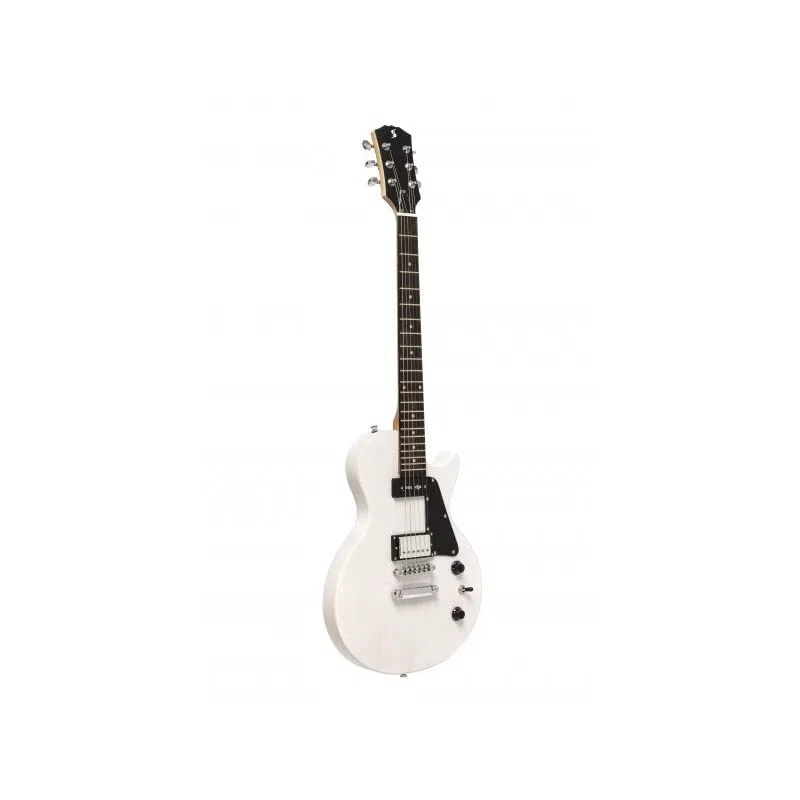 Stagg SEL-HB90 WHB E-Gitarre Standard-Serie mit massivem Mahagoni-Körper und flachem Tisch