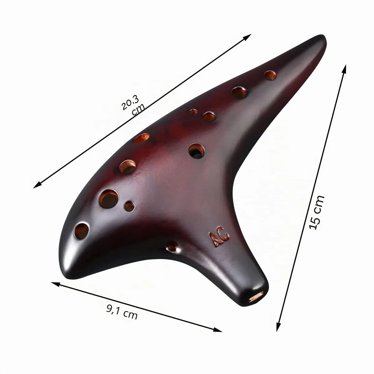 LIEKE Okarina 12 Löcher Alto C Stroh Rauchkeramik Ocarina, Musikinstrument,Geschenk für Kinder und Erwachsene, mit Songbook Nackengurt Tasche