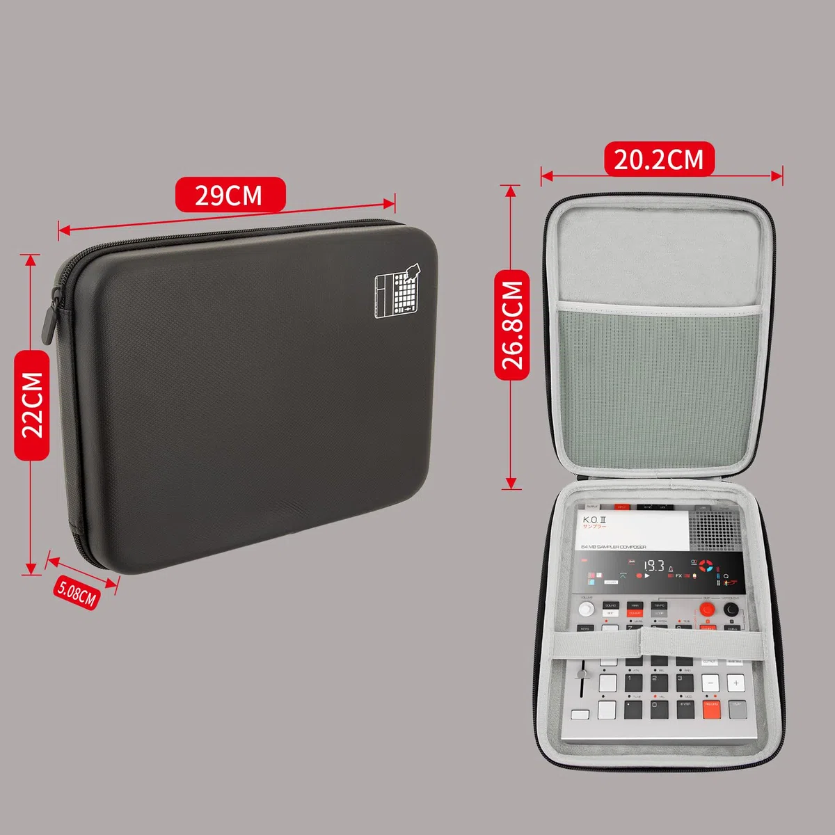 Pocket Operator Bag Teenage Engineering EP-133 K.O. II Hülle Spritzwassergeschützte Schutztasche Tasche für EP-133 K.O II Sampler, Synthesizer, Trommelmaschine Kompakte Taschenbedienerkoffer