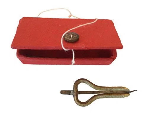 Maultrommel Murchunga aus Nepal in Naturpapierbox, Messing, Eisen, Gold, Antik, BRASS_AND_WOODWIND_INSTRUMENTS