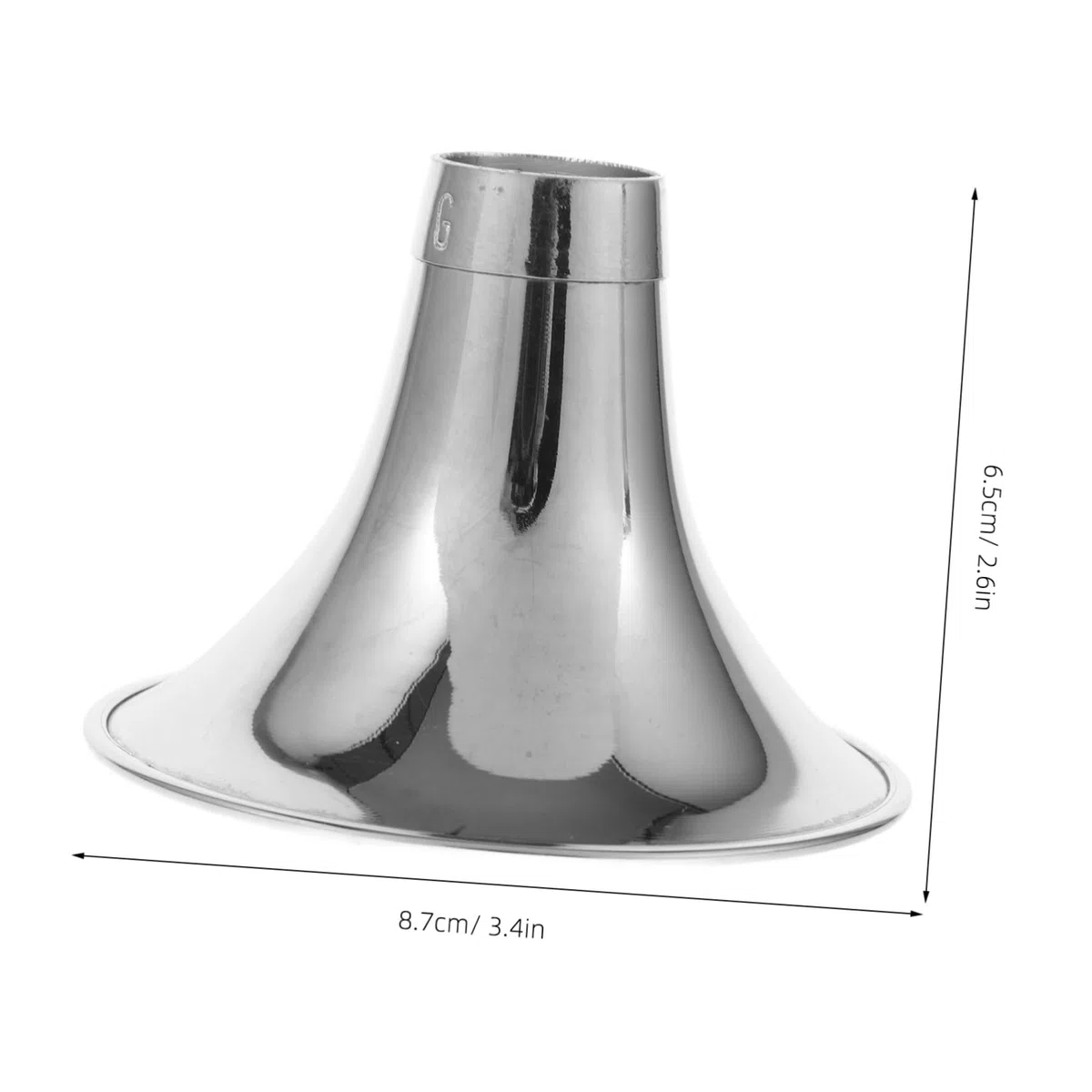 UPKOCH Verdicktes Metall Suona Horn Zubehör (G-Moll) Silberfarbenes Suona Wandstück 8,7 X 8,7 X 6,5cm