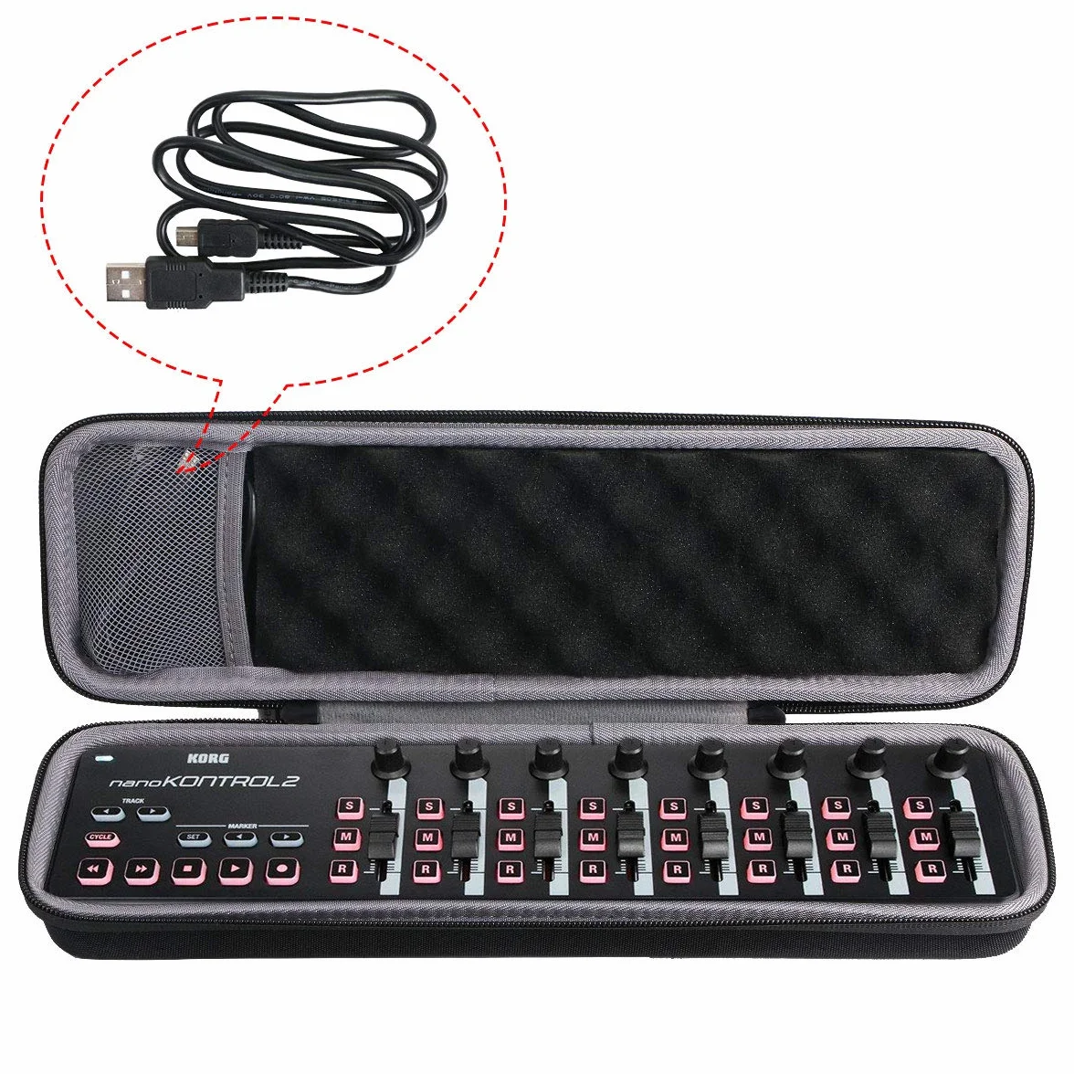 co2CREA Hart Tasche für KORG nanoKONTROL2 /nanoKEY2 /nanoPAD2 USB MIDI Controller Case Schutz-Hülle Etui Tragetasche (Nur Hülle)