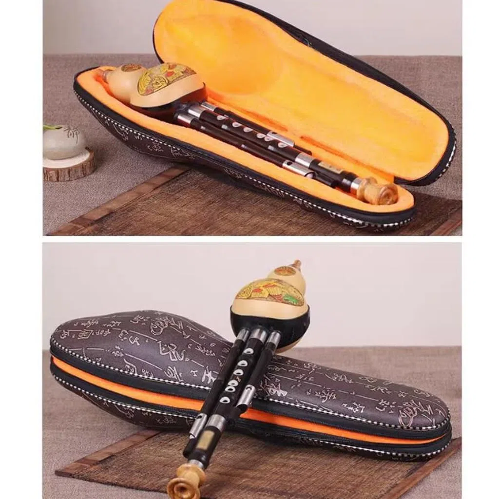 Ebenholzkürbisseide Professionelle Spielübungsunterhaltung Hulusi C Unten B Musikinstrument Anfänger Kürbisseide Geschenk Für Kinder Und Erwachsene (Color : Black_G-key)