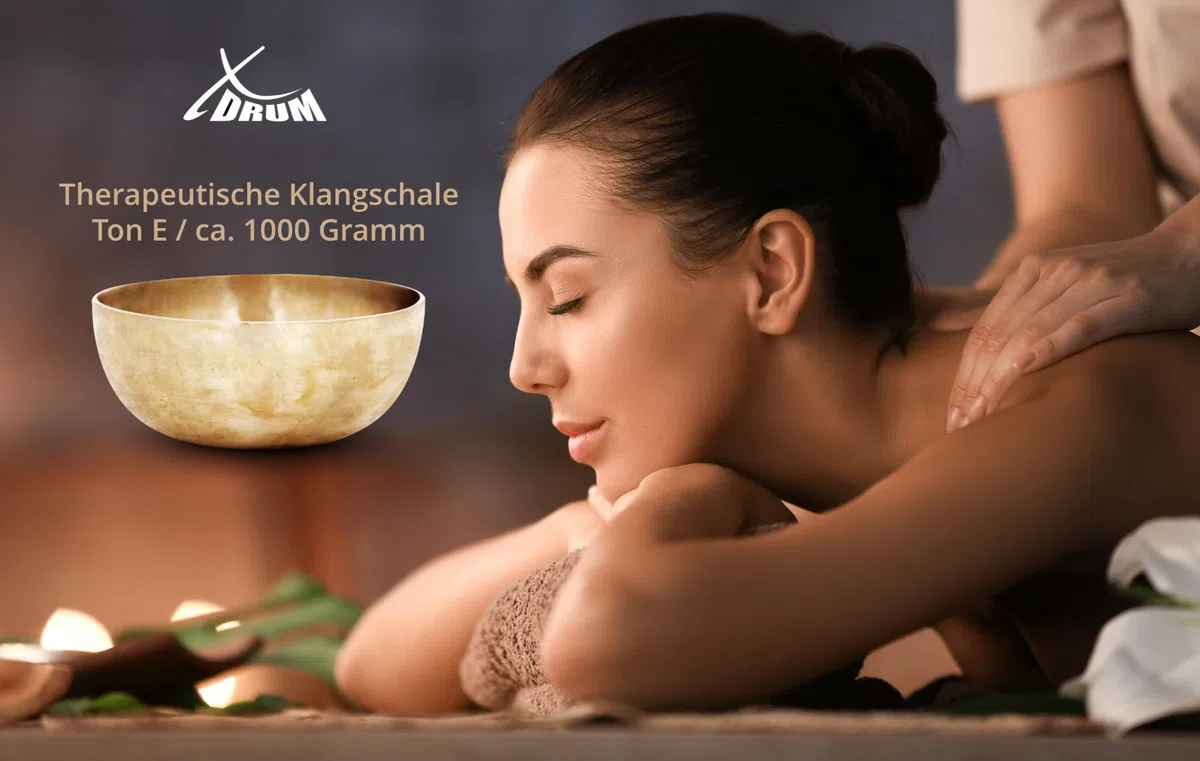 XDrum Therapeutic Klangschale Ton E / 1000 g, Gestimmt auf Ton E, Ca. 20