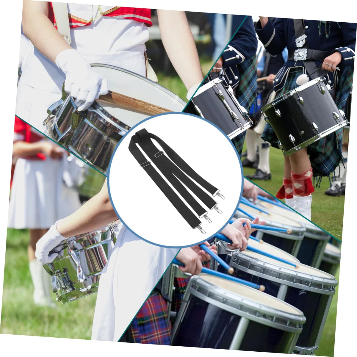 Verstellbarer Snare-Drum-Gurt Marschtrommel-Schultergurt Trommelschlinge Für Marschmusik Und Auftritte Komfortabler Trommelgurt Für Snaredrum 52.00 Zoll Länge